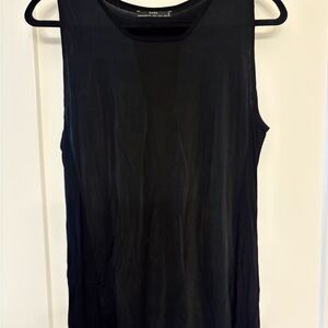 Zara Black Sleeveless-Inset Tank Top
